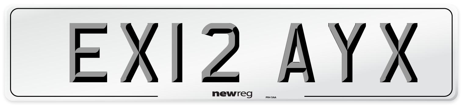 EX12 AYX Number Plate from New Reg